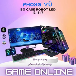 Bộ Máy Tính PC  Robot Led i5 i7 ram 8 VGA 1050 chiến game online Fifa, liên minh, gta, aoe đột kích valorant -BH 2 năm