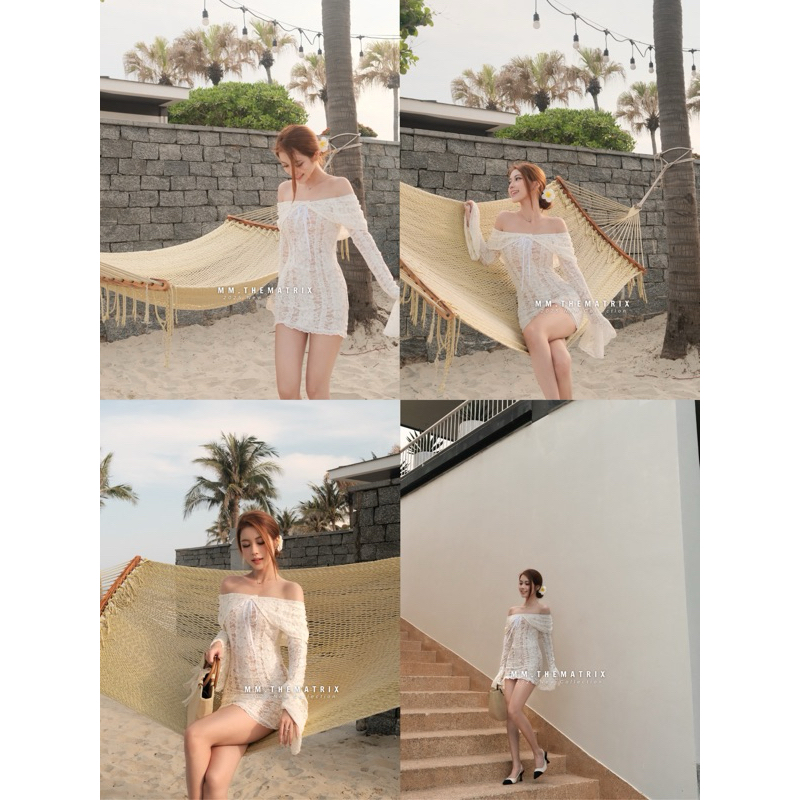 Daria dress - Váy trễ vai hoa nổi by Thematrix (ảnh thật tự chụp) | BigBuy360 - bigbuy360.vn
