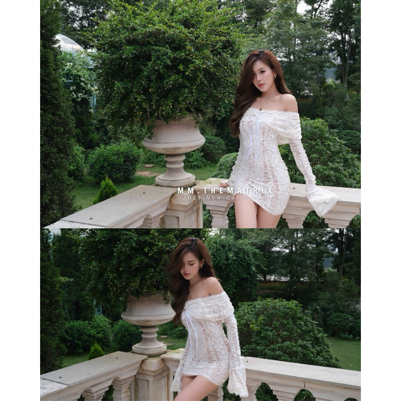 Daria dress - Váy trễ vai hoa nổi by Thematrix (ảnh thật tự chụp) | BigBuy360 - bigbuy360.vn
