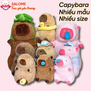Gấu Bông Capybara Chảy Nước Mũi, Đeo Cặp Rùa To Khổng Lồ Chuột Lang Nước Dễ Thương Mềm Mịn SALOME