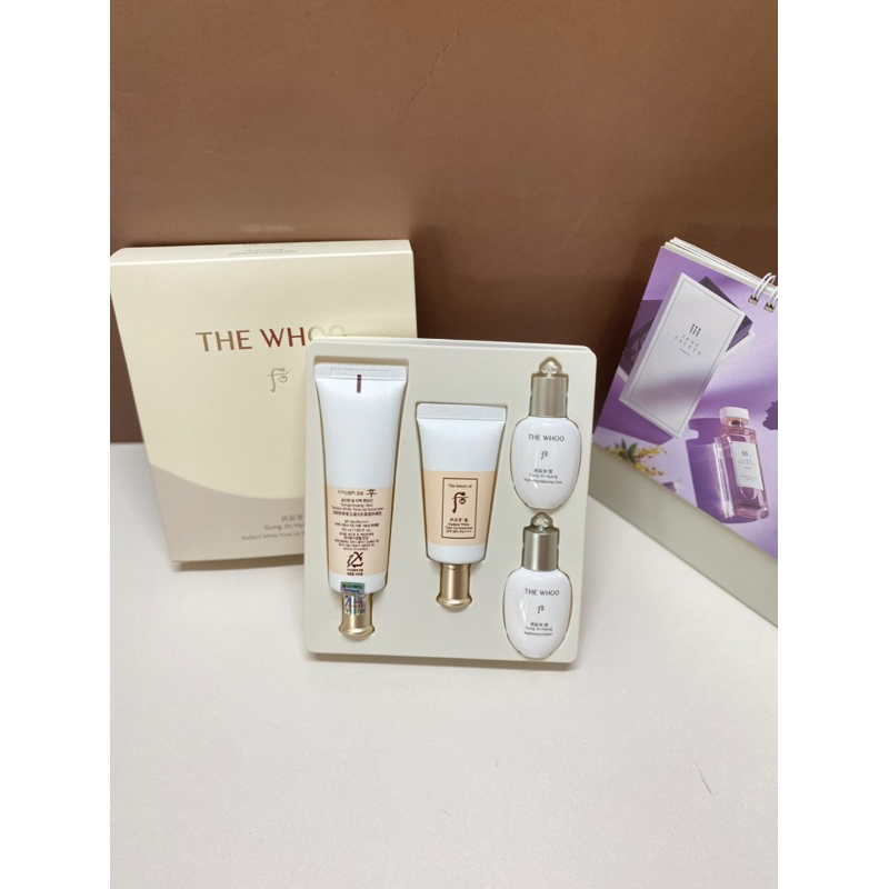 Set kem chống nắng whoo trắng