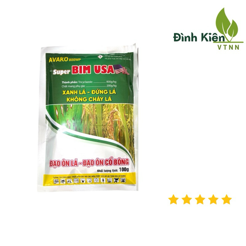 Sạch Bệnh BIM USA 800WP - Đạo ôn lá, đạo ôn cổ bông, không gây cháy lá (100g)