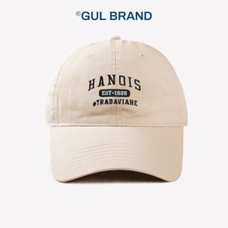 Mũ/Nón lưỡi trai Gul Unisex Màu Be Chữ Hà Nội Vải Kaki Cotton logo thêu nổi 2D cao cấp