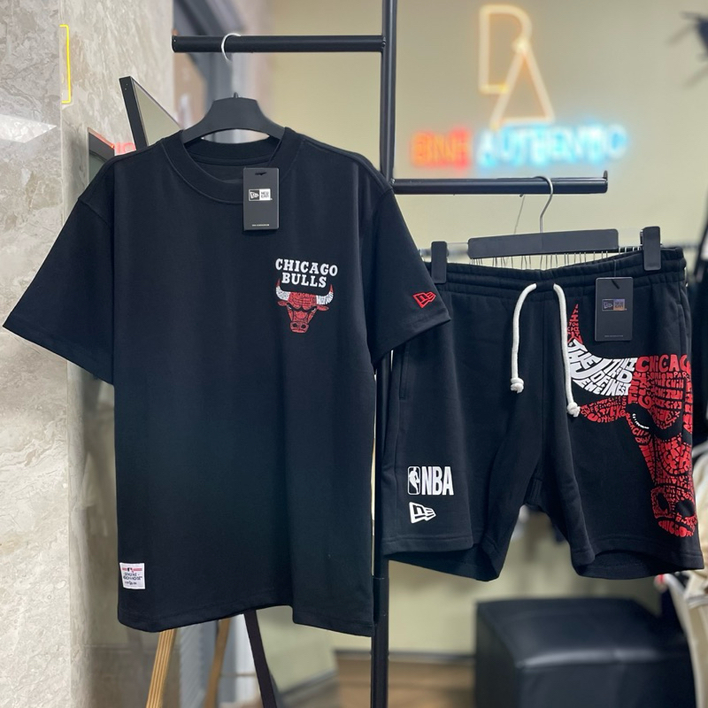 Chính Hãng Set quần áo New Era Chicago Bulls NBA đen shop Binh Authentic VN
