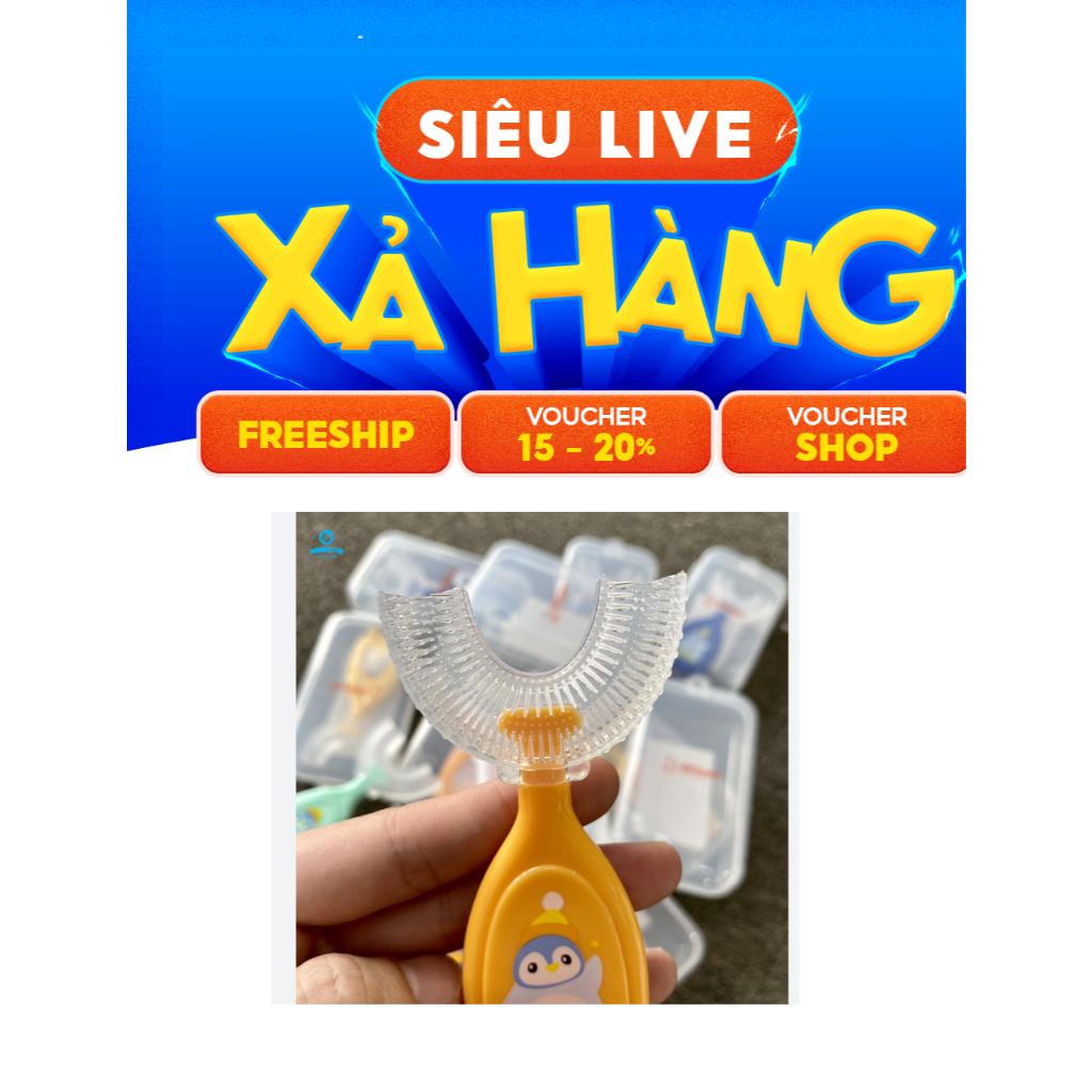 Bàn chải đánh răng cho bé chữ U bằng silicon mềm mại cho bé từ 2 đến 14 tuổi