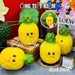 Heo đất tiết kiệm, Lợn đất Heo sứ, Ống heo tiết kiệm bằng sứ kiểu dáng QUẢ DỨA siêu dễ thương, Decor
