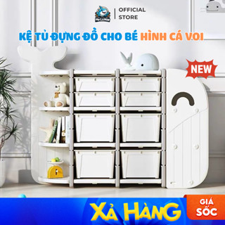 Kể để đồ chơi cho bé Pakey hình cá voi, Nhựa HDPE an toàn CAO CẤP