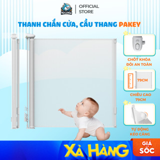 Thanh Chắn Cầu Thang, Thanh Chắn Cửa Pakey Dạng Cuộn Cao 79cm Có Thể Thu Gọn Bảo Vệ Bé An Toàn