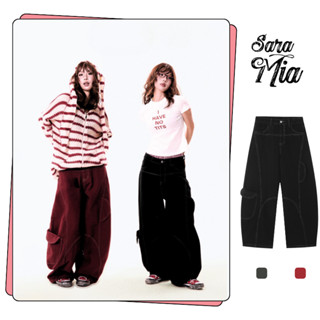 Quần jean dài túi hộp SARAMIA quần bò retro phong cách đường phố hottrend 2025 dày dặn cho nam nữ D24