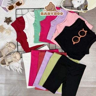  Set Bộ Áo Croptop Sát Nách Phối Legging Đùi Cho Bé Gái Quần Áo Mùa Hè Cho Bé - BabyBoo 