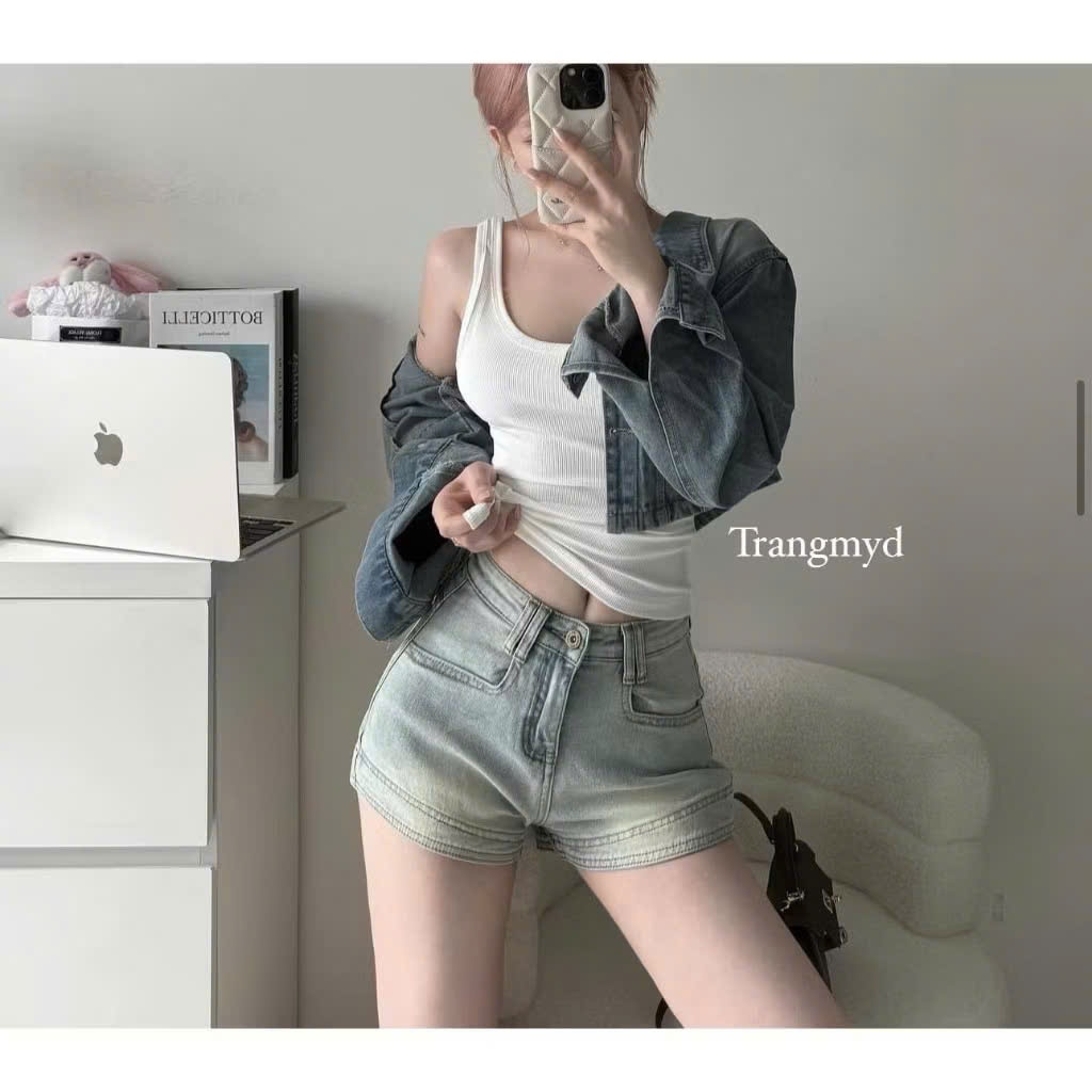 Quần short bò jeans nữ tôn vòng 3