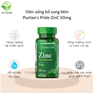  Viên Uống Bổ Sung Kẽm Giảm Mụn Tăng Cường Nội Tiết Hai Phái Puri,tan's Pri,de Zinc Gluconate 