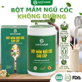Bột Mầm Ngũ Cốc Cao Cấp Dành Cho Người Tiểu Đường LOVI FOOD Ngũ Cốc 12 Loại Hạt Không Đường Hộp 500g