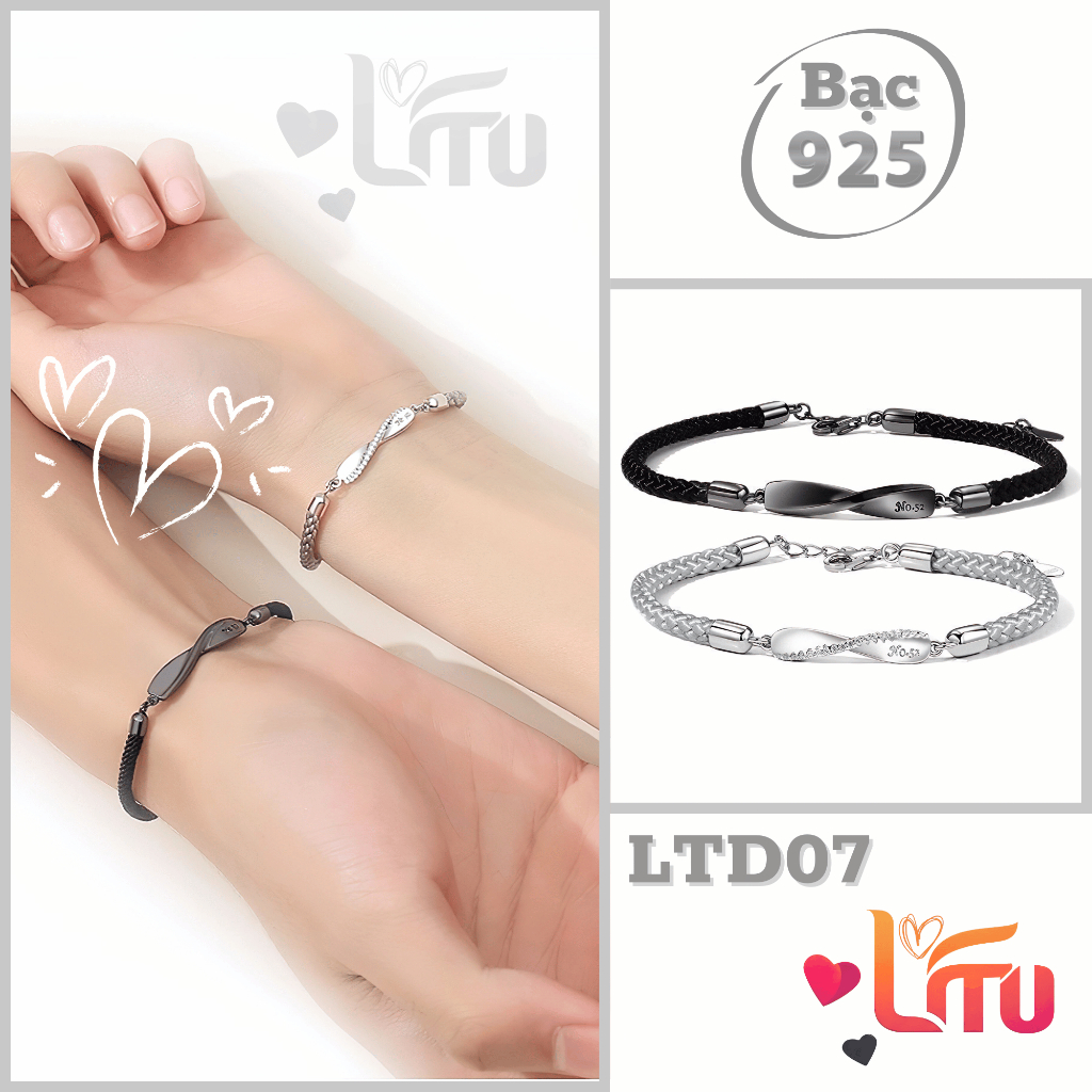 Vòng Tay Đôi Mobius “No.52” Cặp Nam Nữ | LiTu | Thiết Kế Cá Tính, Dây Dù Bền Chắc (LTD07)