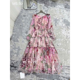 Váy tơ hoa maxi siêu đẹp