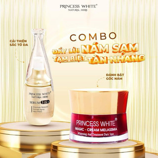    Tặng sữa non tắm Trắng   combo serum 3in1 + kem nám princess white chính hãng 