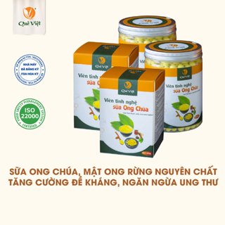  Combo 2 hộp viên nghệ mật ong sữa ong chúa Quê Việt tăng cường sức khỏe làm đẹp da 350gr hộp 