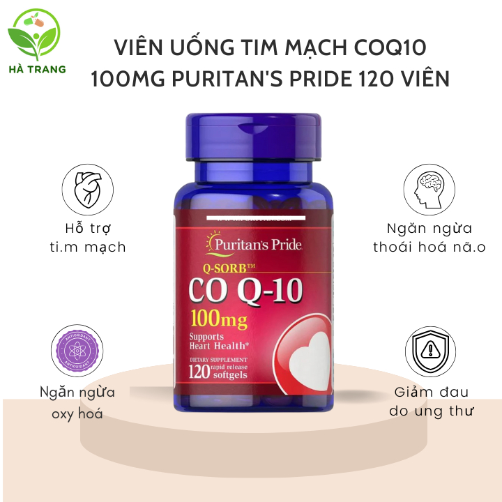 Viên uống tim mạch CoQ10 200mg Puritan's Pride, lọ 60 viên của Mỹ