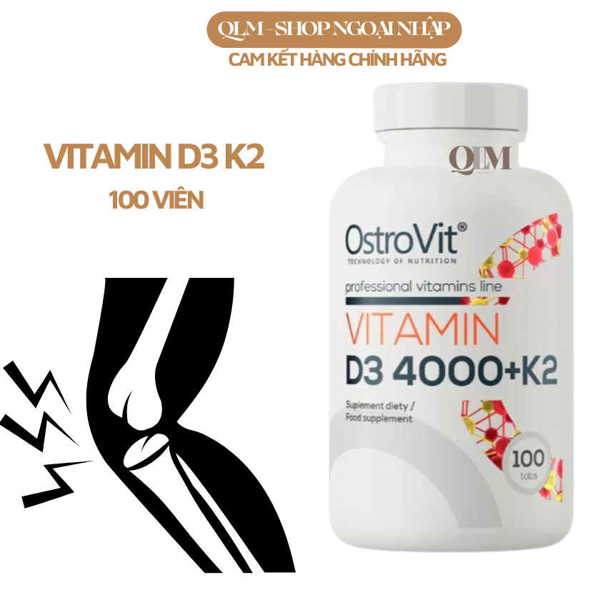 Ostrovit Vitamin D3 4000 + K2 - 100 viên
