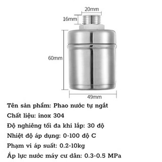  Phao Nước Chống Tràn Tự Động - Van Cơ Nước Mini Tự Ngắt Khi Đầy  Điều Chỉnh - Chất Liệu Inox 304🦅 