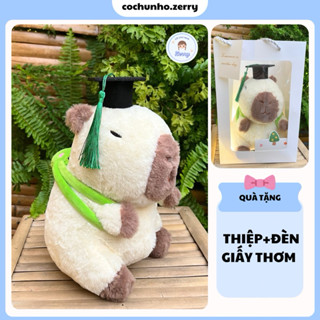 Gấu bông tốt nghiệp capybara đeo balo rùa dễ thương quà tặng tốt nghiệp