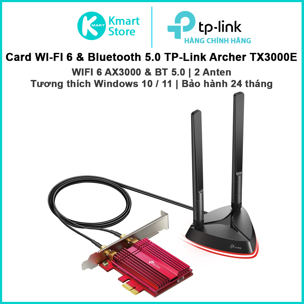 Card WIFI TP-Link Archer TX3000E | WIFI 6 AX3000 & Bluetooth 5.3 | 2 anten thu sóng | Bảo hành 2 năm