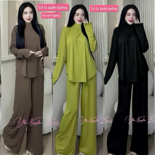 Bộ Ủ KEM CỔ LỌ TĂM LẠNH QUẦN ỐNG SUÔNG , Tăm Lạnh(40kg-62kg), Thun Lạnh(55kg-65kg)