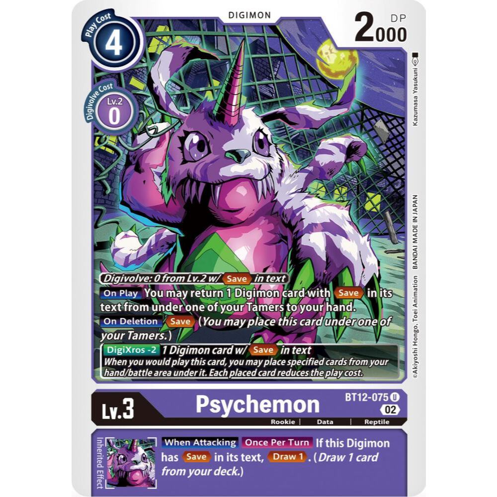Thẻ Bài Digimon Mã BT12-075 - Psychemon - Digimon - Uncommon