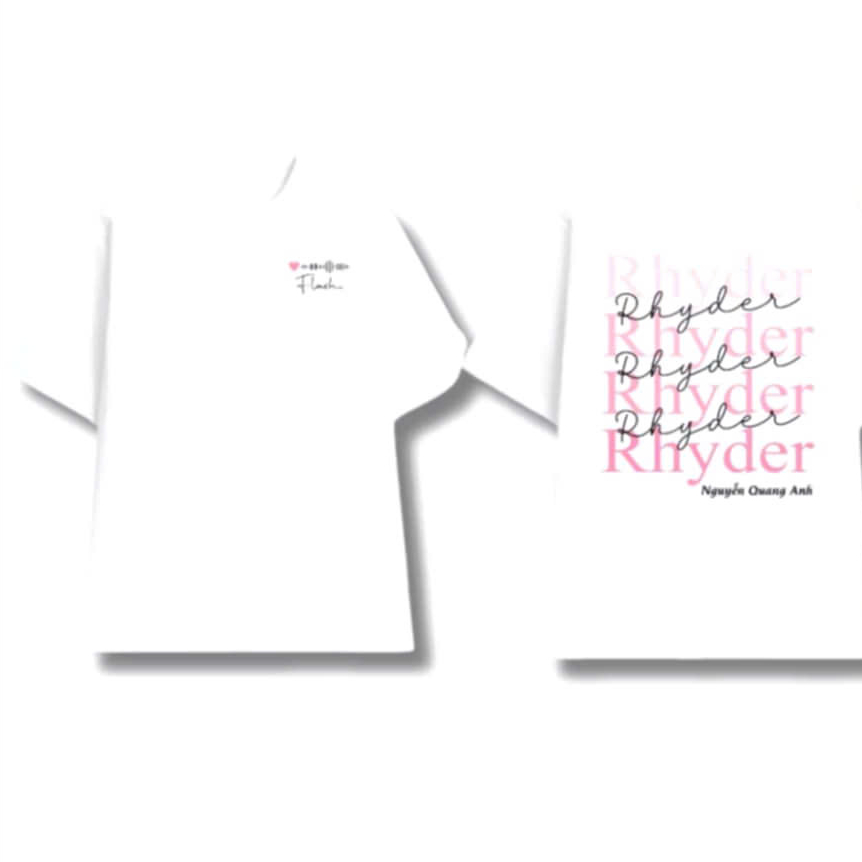 áo rhyder anh trai say hi , áo thun rhyder quang anh in chữ kí