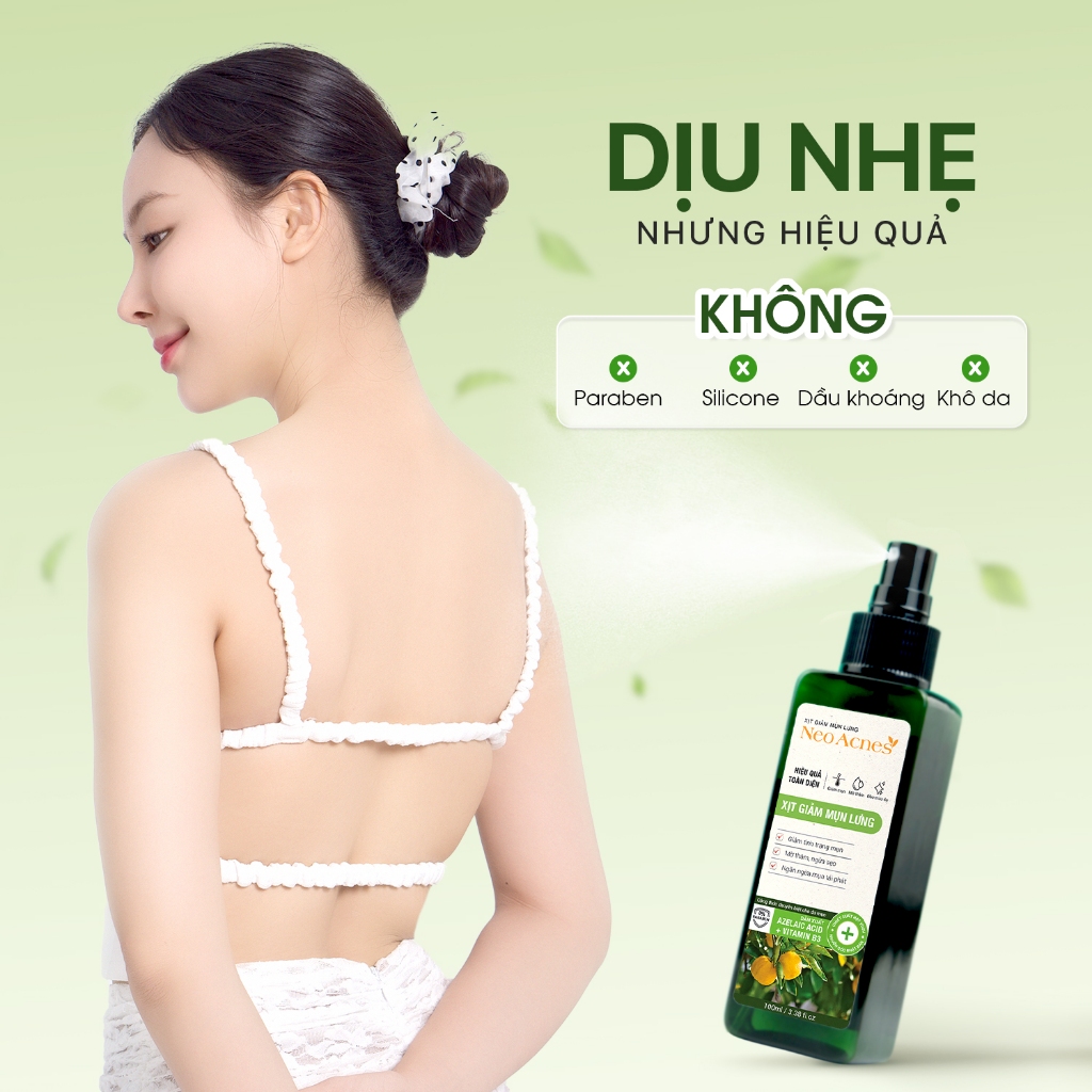 Xịt giảm mụn lưng, giảm viêm nang lông Neoacnes sạch mụn, mờ thâm giảm viêm 100ml | BigBuy360 - bigbuy360.vn