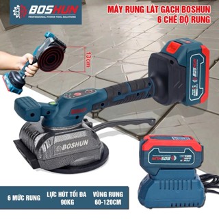 Máy Rung Gạch Pin BOSHUN BS-RG63 , 6 Chế Độ Rung, Lực Hút Tối Đa 90Kg Vòng Rung 60-120CM