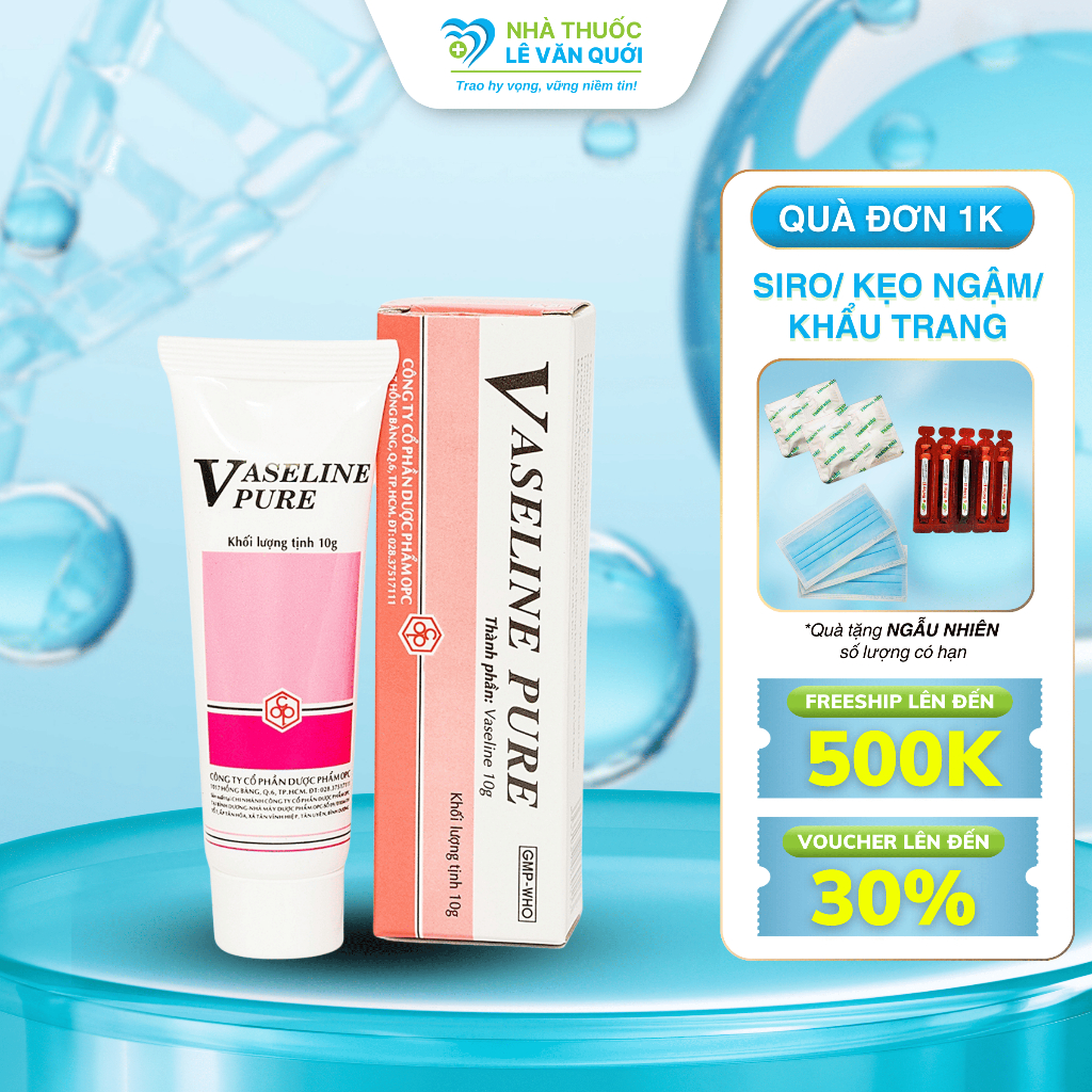 [✅CHÍNH HÃNG] Vaseline dưỡng thể, dưỡng môi, Vaseline Pure – OPC (10g) (không mùi)