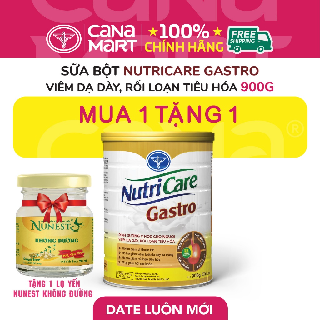 Sữa bột Nutricare Gastro cho người viêm dạ dày, rối loạn tiêu hóa