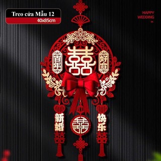  Chữ hỷ đám cưới treo tường vải nỉ trang trí đám cưới treo cửa trang trí phòng cưới 