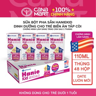 Thùng 48 hộp sữa bột pha sẵn Nutricare Hanie Kid cho trẻ biếng ăn suy dinh dưỡng (110ml)