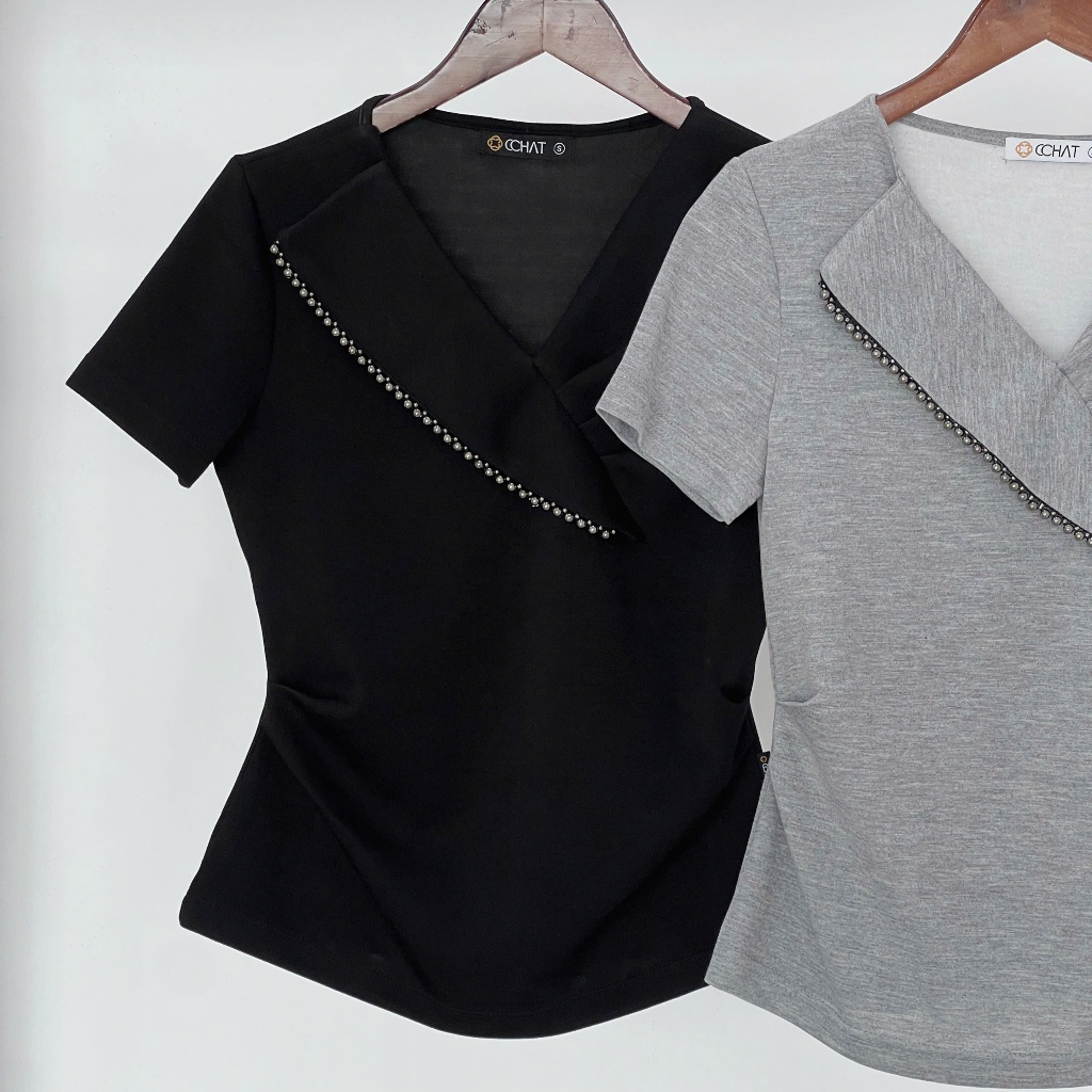 Áo Thun Nữ 𝐂𝐂𝐇𝐀𝐓 Dáng Ôm Kiểu Moona Basic Chất Liệu Co Giãn Cao Cấp 15TNC9004OT | BigBuy360 - bigbuy360.vn