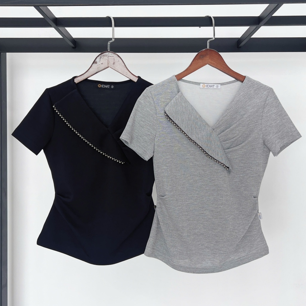 Áo Thun Nữ 𝐂𝐂𝐇𝐀𝐓 Dáng Ôm Kiểu Moona Basic Chất Liệu Co Giãn Cao Cấp 15TNC9004OT | BigBuy360 - bigbuy360.vn