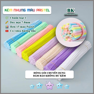 Kẽm nhung loại 1 màu Pastel dày mịn 7-8mm làm hoa handmade cực xinh