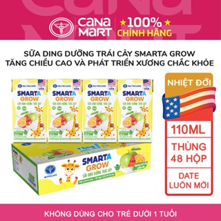 Thùng 48 hộp sữa dinh dưỡng trái cây Nutricare Smarta Grow vị nhiệt đới cho trẻ thấp còi (110ml)