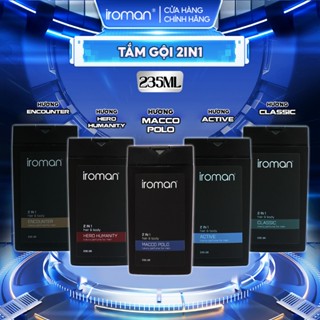 [MUA 3 GIÁ 109K] Tắm Gội 2in1 IROMAN 235G Hương Nước Hoa Pháp Ngăn Ngừa Gàu Kiểm Soát Dầu Sạch Sâu Dành Cho Nam Giới