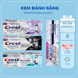 Kem đánh răng Crest 3D White Brilliance/Blash/Charcoal Tẩy trắng răng làm trắng răng an toàn hiệu quả