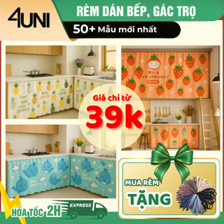 Rèm dán 1 LỚP tủ bếp, rèm che kệ bếp rèm che gác trọ cho thuê trọ gia đình nhiều kích thước Qùa tri ân DBT 4UNI