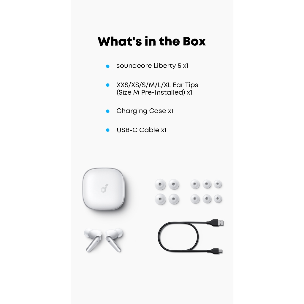 soundcore by Anker Liberty 5 Tai nghe không dây chống ồn, Giảm tiếng ồn mạnh hơn 2 lần, 6 mic AI Clear Calls A3957 | BigBuy360 - bigbuy360.vn