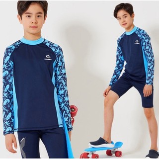 Bộ Quần Áo Bơi Cicini Cao Cấp Mã C22 Dành Cho Bé Trai Áo Dài Tay, Big Size, Size Đại