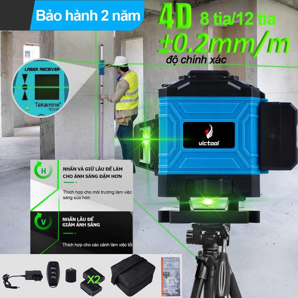 Máy bắn cốt laser 8 tia/12 tia 4D,Máy cân bằng siêu sáng,máy bắn laser máy cân mực laser nguồn sáng 