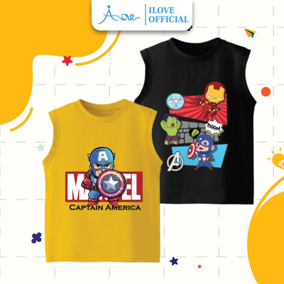ILOVE Áo BA LỖ Siêu nhân, biệt đội AVENGERS, áo thun sát nách siêu anh hùng chất COTTON mềm mịn, thoáng mát cho bé trai