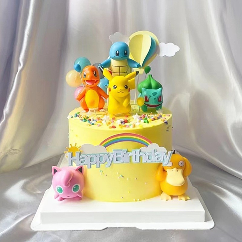 Sét Pokemon - PIKACHU trang trí bánh kem, đồ chơi, quà tặng sinh nhật cao 8cm