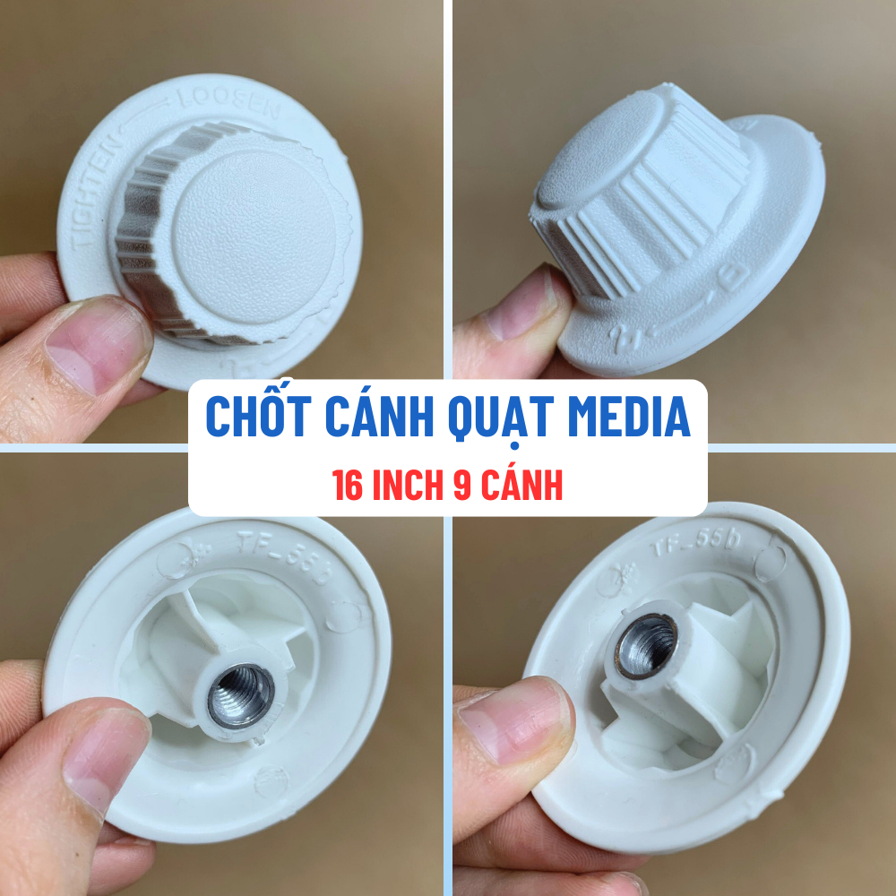 Vặn Núm Cánh Quạt Media Loại 16 Inch 9 Cánh, Chốt Vặn Cánh Quạt Media Tương Thích Nhiều Loại Quạt Me