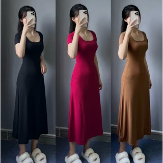 Đầm cổ vuông  hotrend siêu hot màu cực tôn da