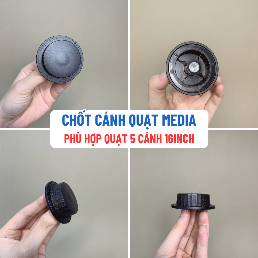 Vặn Núm Cánh Quạt Media Loại 16 Inch 5 Cánh, Chốt Vặn Cánh Quạt Media Tương Thích Nhiều Loại Quạt Me